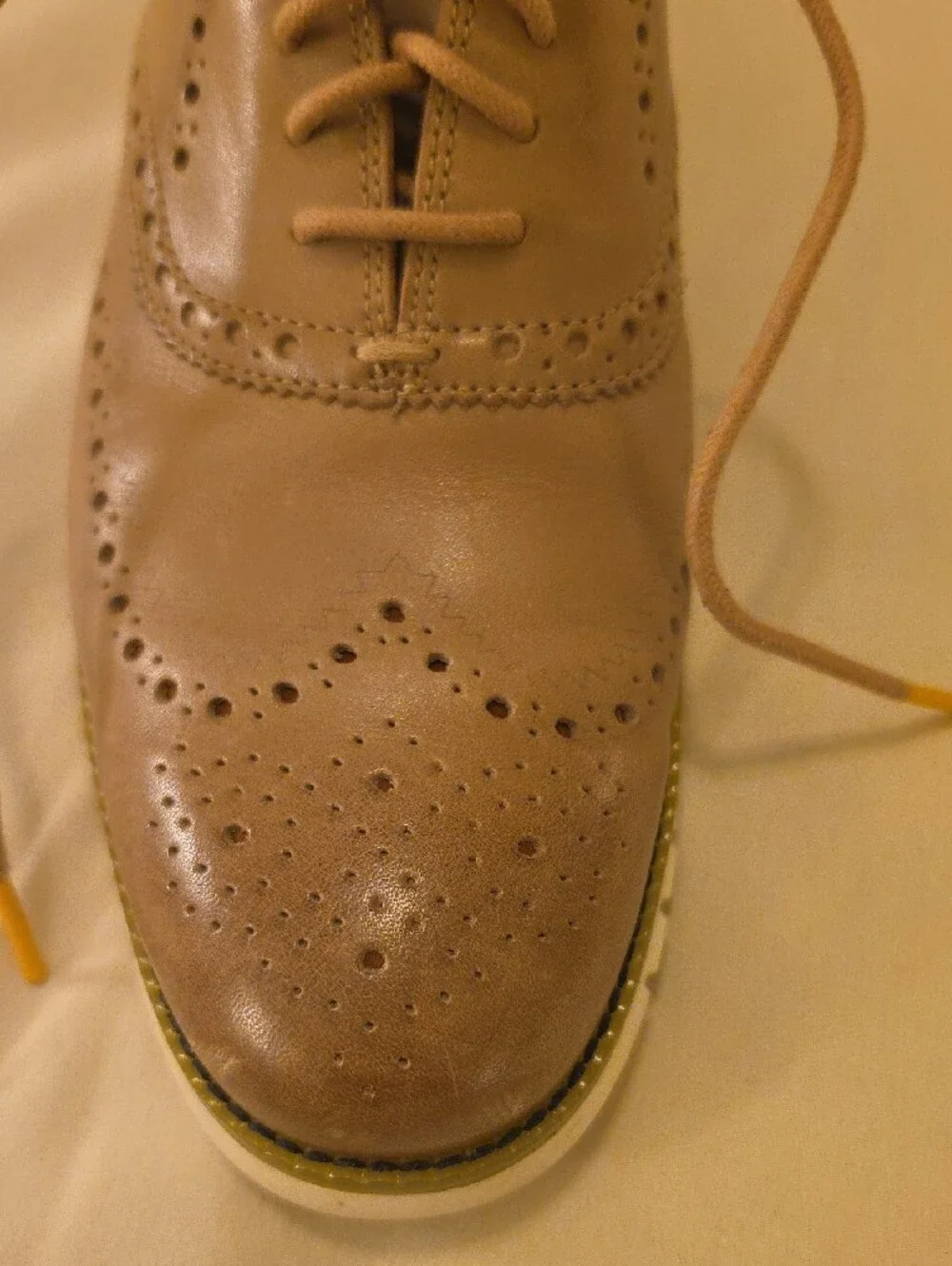 Cole Haan Zero Grand Wingtip Derby in Tan with Lightweight Sole